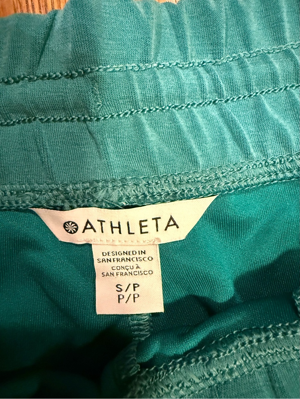 Athleta Cropped Wide-Leg Drawstring Pants in Teal Green - Picture 4 of 11
